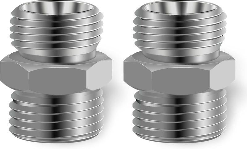 joytrace 2pcs M22 to M22 Carbon Stee Fittings Adapters for Mini Excavator Adapting, Reducing Or Enlarging Connect Such Air Pipe, Fuel Pipe, Water Pipe, Etc Full Port Straight Pipe Fitting Connector - Image 1